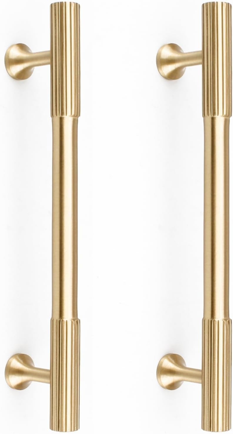 Rzdeal 4pcs Solid Brass Gold Cabinet Pulls 5in Hole Centers Modern Drawer New