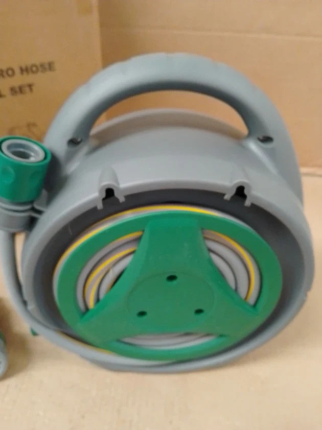 Garden Hose Reel 14M Compact Portable Pipe 8 Adjustable Spray Gun Nozzles New