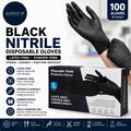 Praima Black Nitrile Disposable Gloves Latex Free Powder Pack 100 Large New