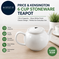 Price Kensington 110 cl 6 Cup Stoneware Teapot Gloss White