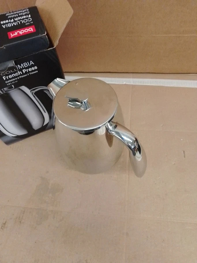 Bodum Double Wall French Press Columbia 1L 8 Cup Shiny Coffee Maker New