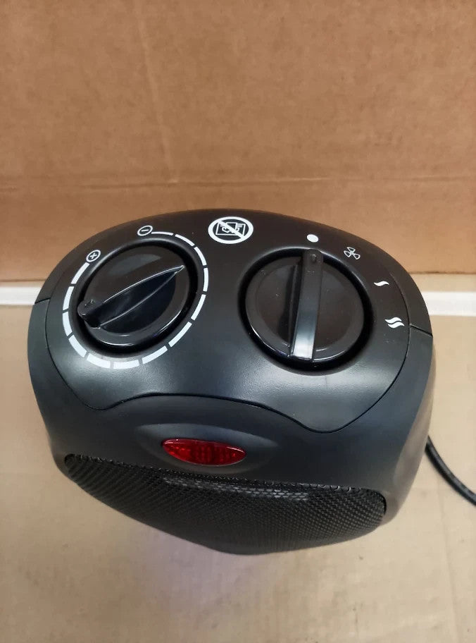 Amazon Basics 1800w Ceramic Space Heater With Adjustable Thermostat Black New