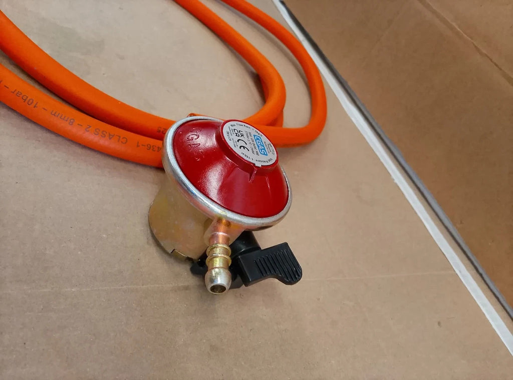 JD Brands Patio Gas Regulator 27mm Clip On With 2m Hose Flogas Propane Tanks New