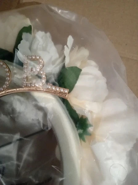 Ginger Ray Faux Foliage Pearls Mum To Be Headband Baby Shower 8.5x7.9in