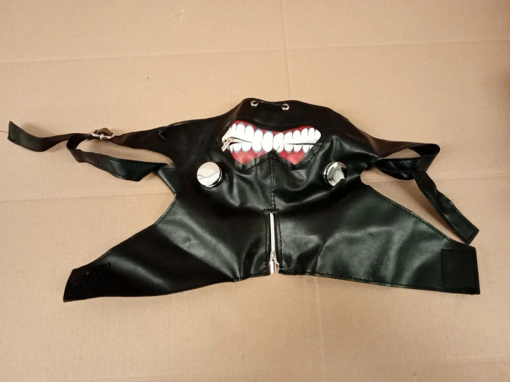 Tokyo Kaneki Ken Mask Adjustable Zipper & Attachable Eye Patch Hallow Black