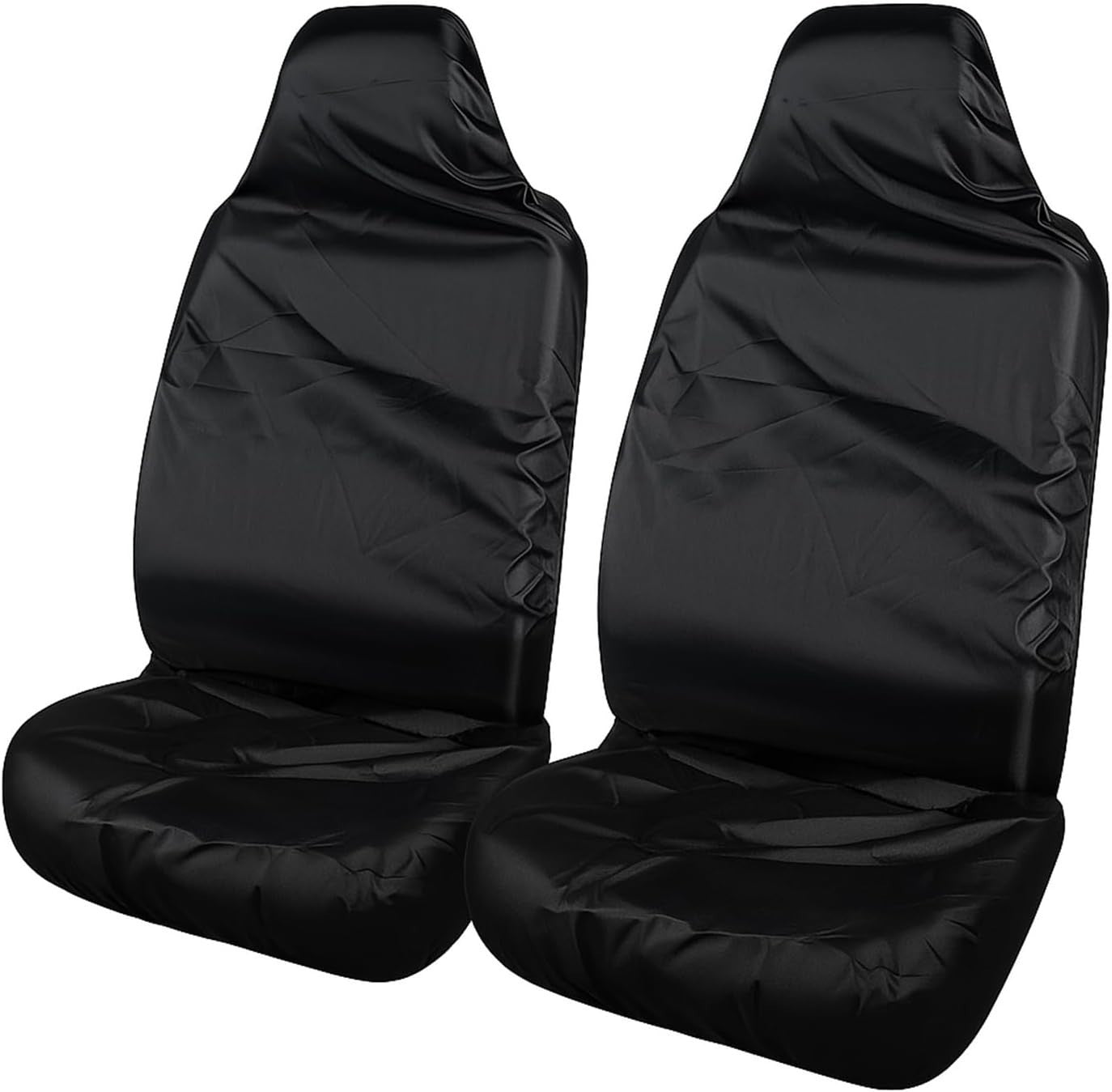 Lotnery 2pcs Waterproof Car Seat Cover Universal Fit Front Pair Black New