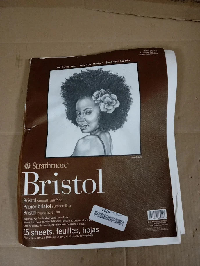 Strathmore 400 Series Bristol Smooth 2 Ply Paper Pad Plate 11x14 Inch White