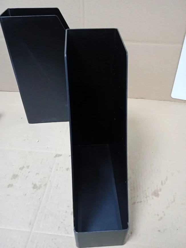 Amazon Basics Plastic Organizer Magazine Rack Black Plastic 2 Pack