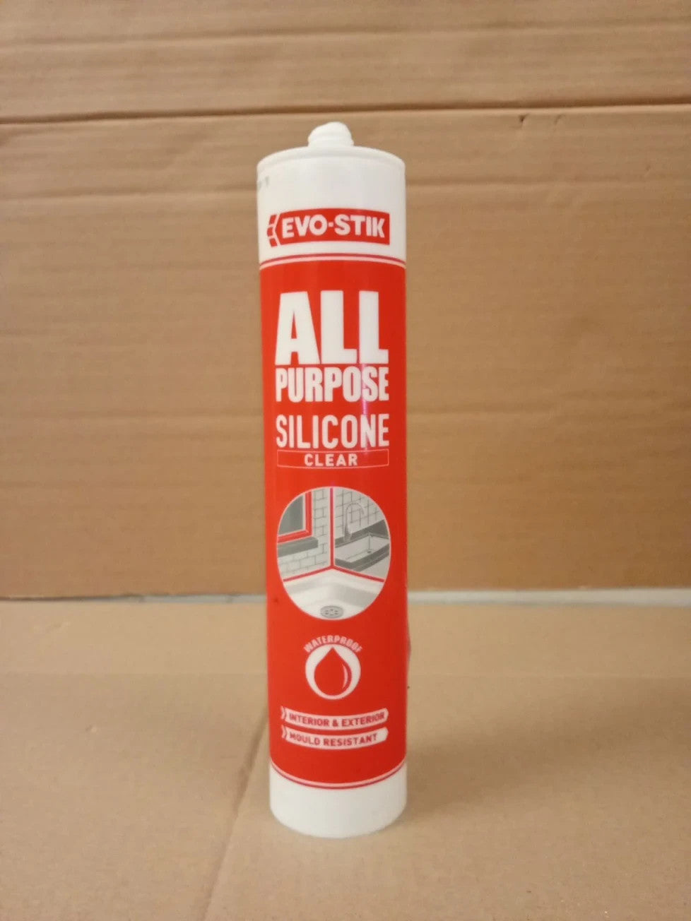 EVO STIK All Purpose Clear Silicone Sealant 280ml Shower Bathroom Anti Mould