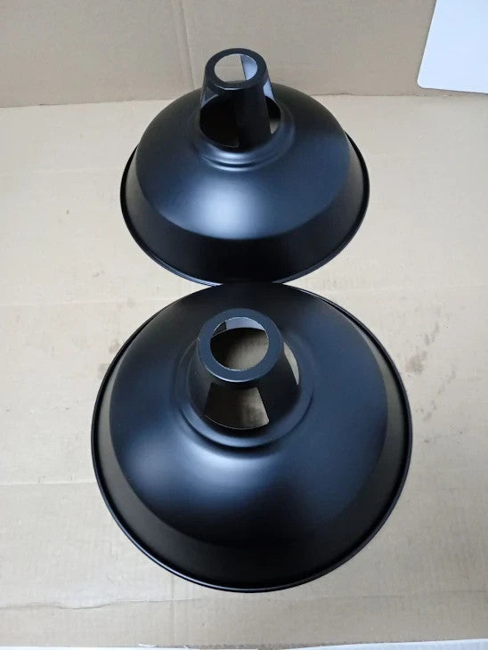 2 Pack Black Inner White Lampshade Ceiling Lamp 30cm Industrial Pendant New