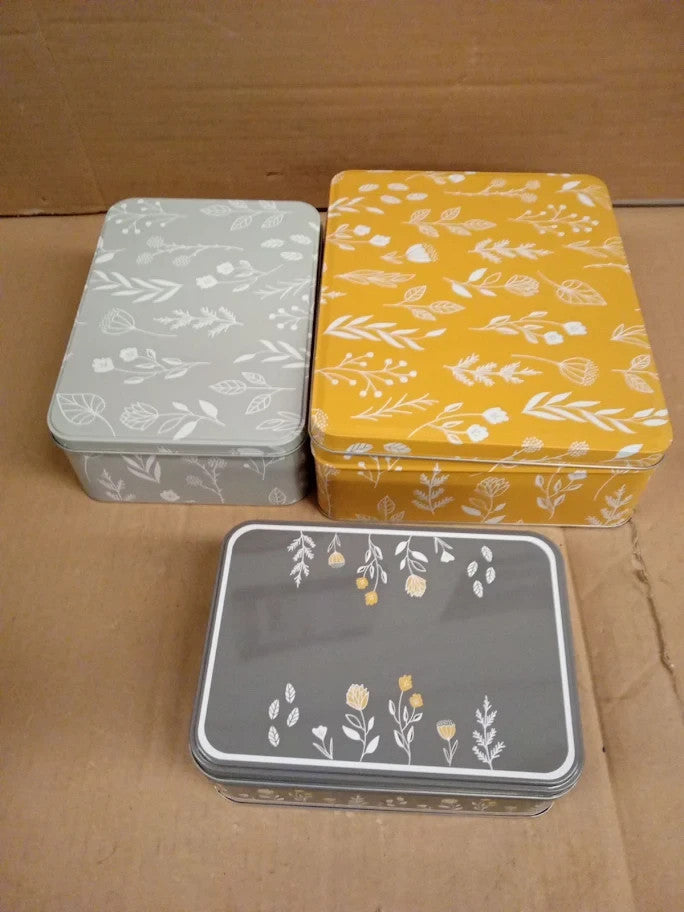 Sixsigma Sports 3pc Round Nesting Cake Storage Tins Airtight Containers New