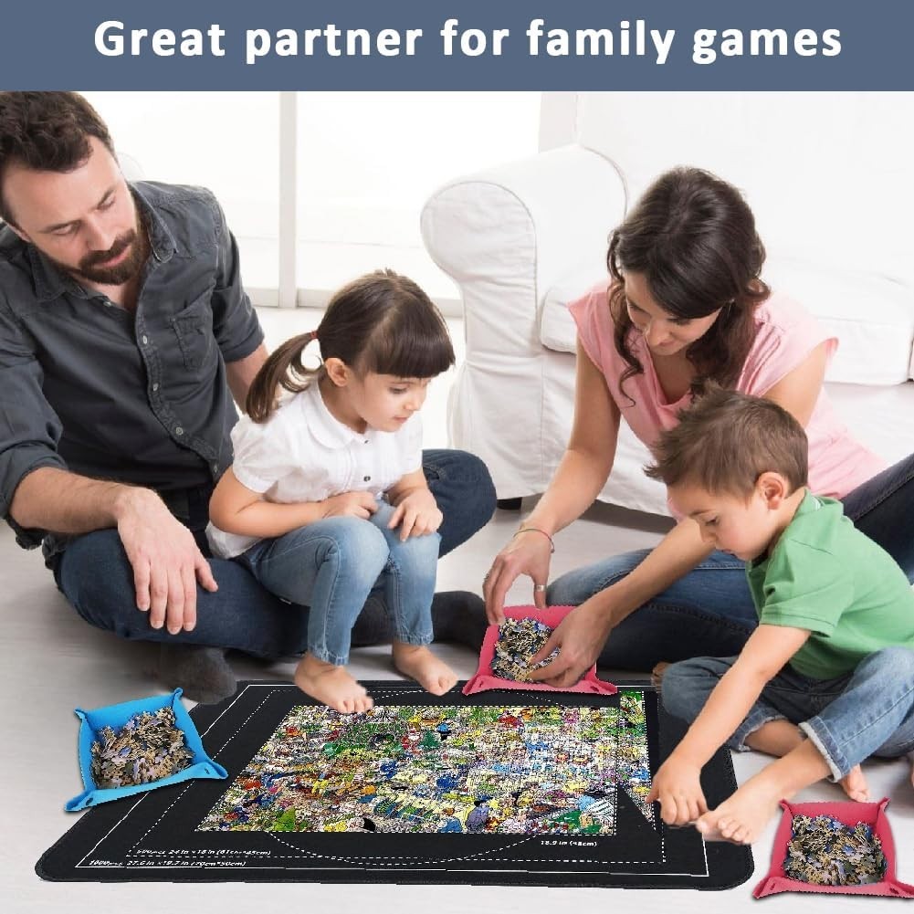 1000 Pieces Jigsaw Puzzle Board Storage With 6 Sorting Trays New