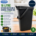 Addis 519282 Kitchen Recycling General Storage Bin 18L Stackable Food Waste