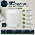Addis 518030 Diamond Style Round Swing Lid Bathroom Bin White