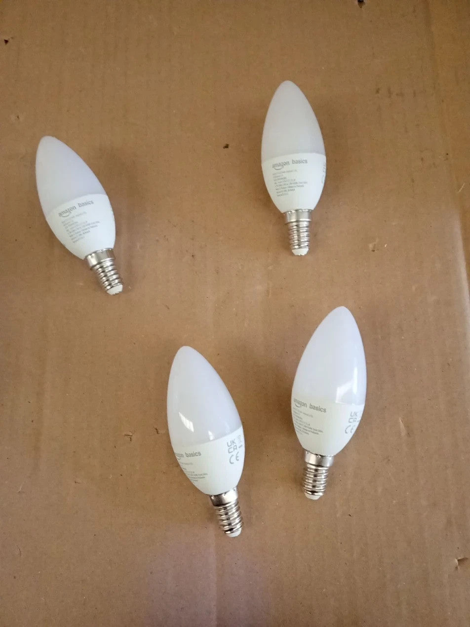 Amazon Basics E14 Smart LED Bulb 4.7W WiFi Light 2.4 GHz Alexa 4 Pack New