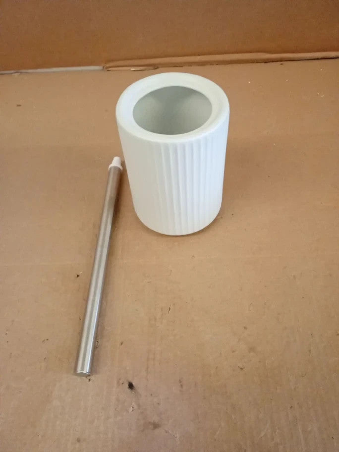 Argos Home Ribbed Toilet Brush Holder 14.7cm 40x10.5x10.5cm White New
