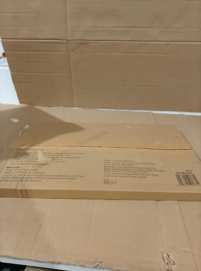 Argos Home Drilled Bathroom Wall Mounted Mirror 45x30cm New