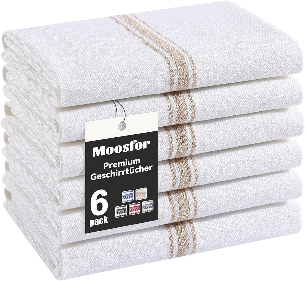 Moosfor 100% Organic Cotton Tea Towels XL Highly Absorbent Soft Dish Clothe New