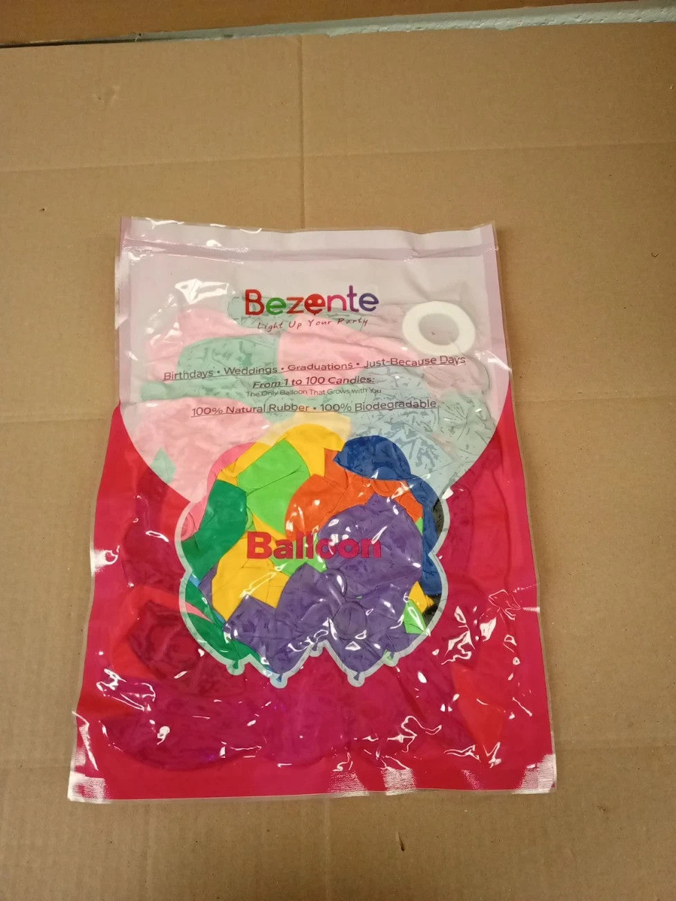 Kelfara Assorted Rainbow Party Balloons 100 Pack 12in Multicolour Latex New