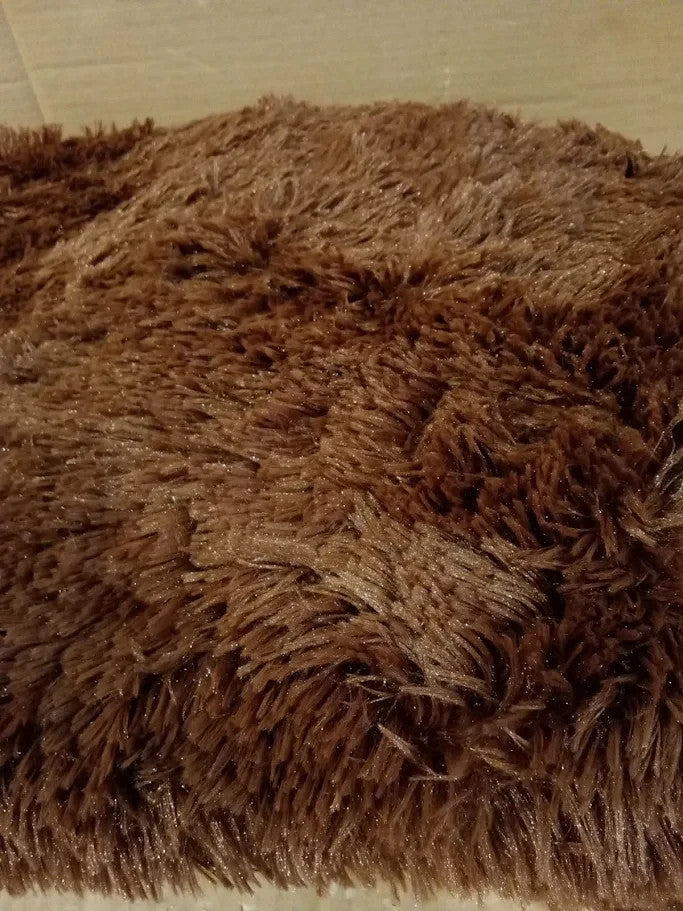 XSIVOD Plush Fluffy Nonslip Shaggy Rugs Living Room 120x160cm Brown New