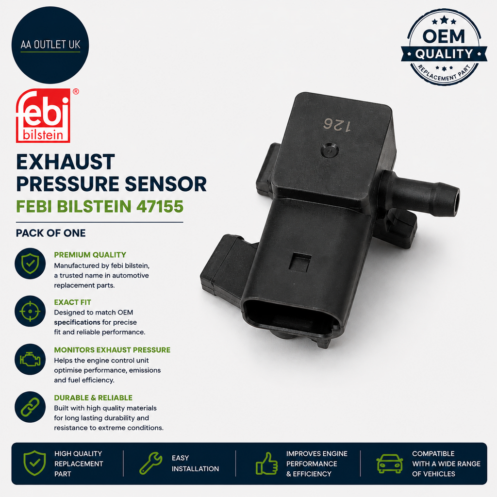 Febi Bilstein 47155 Exhaust Pressure Sensor Black Pack Of One