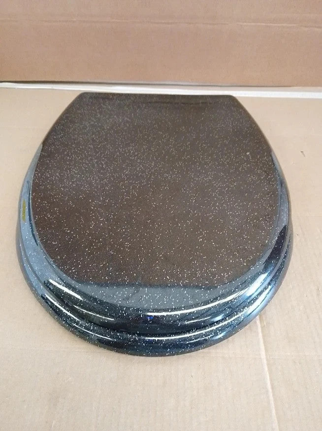 Argos Home Slow Close Black Glitter Toilet Seat Bathroom Replacement WC New