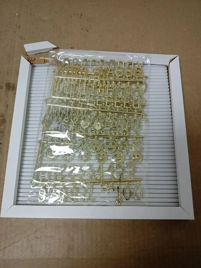 Ginger Ray White Gold Letters Numbers Home Decoration Wall Mount 25x25cm