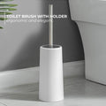 Toilet Brush Holder Modern Loo Set Elegant Design Cleaner Stainless Steel New