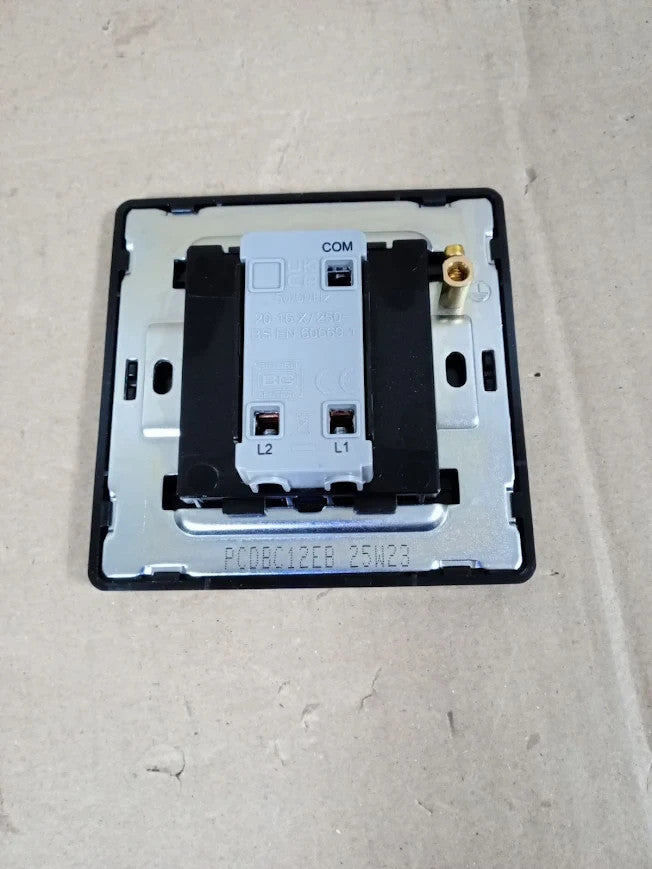 BG Electrical Single Wall Light Switch 2 Way Edge To Edge Rocker PCDBC12EB