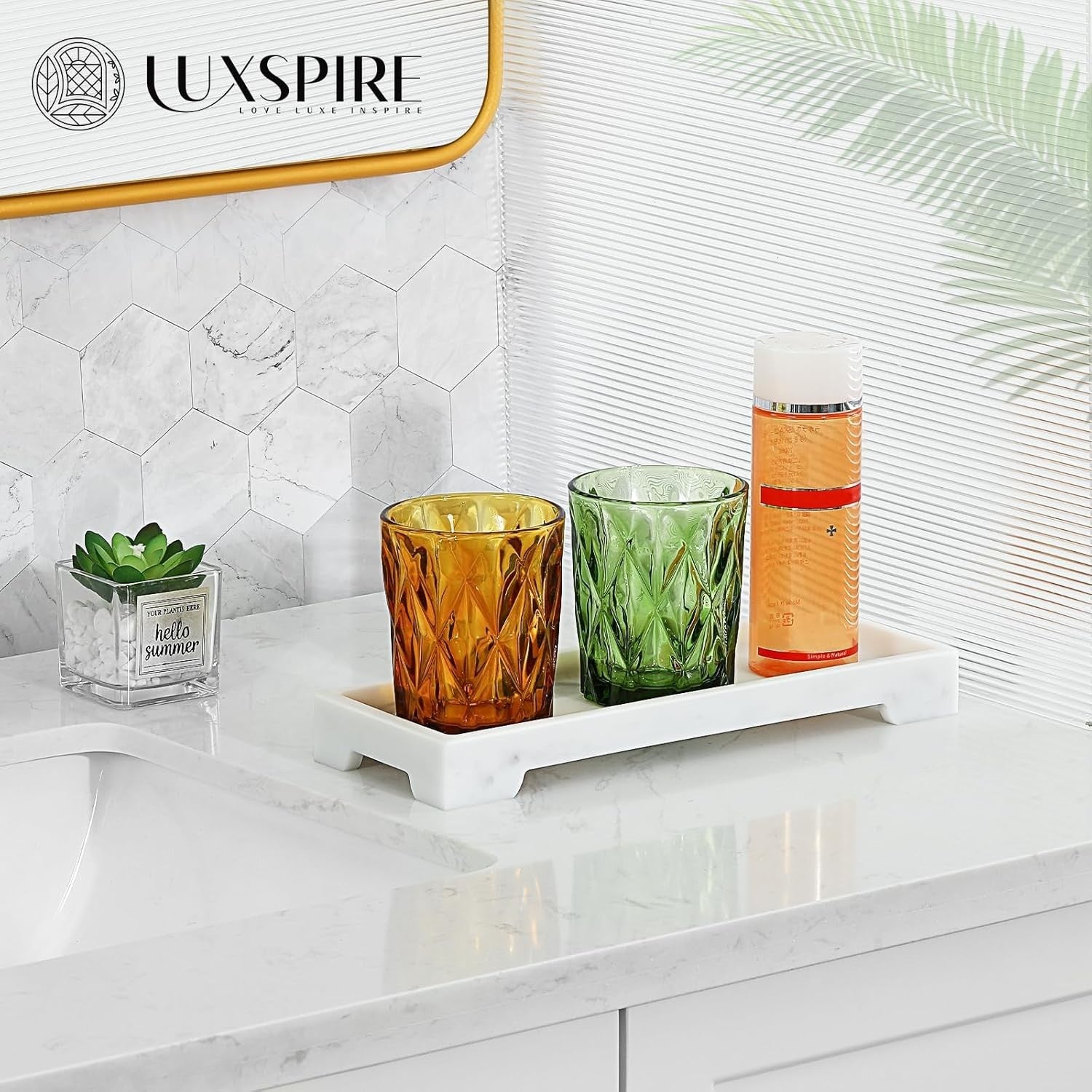 Luxspire Vanity Tray Bathroom Toilet Tank Storage Organizer 11x4inch New