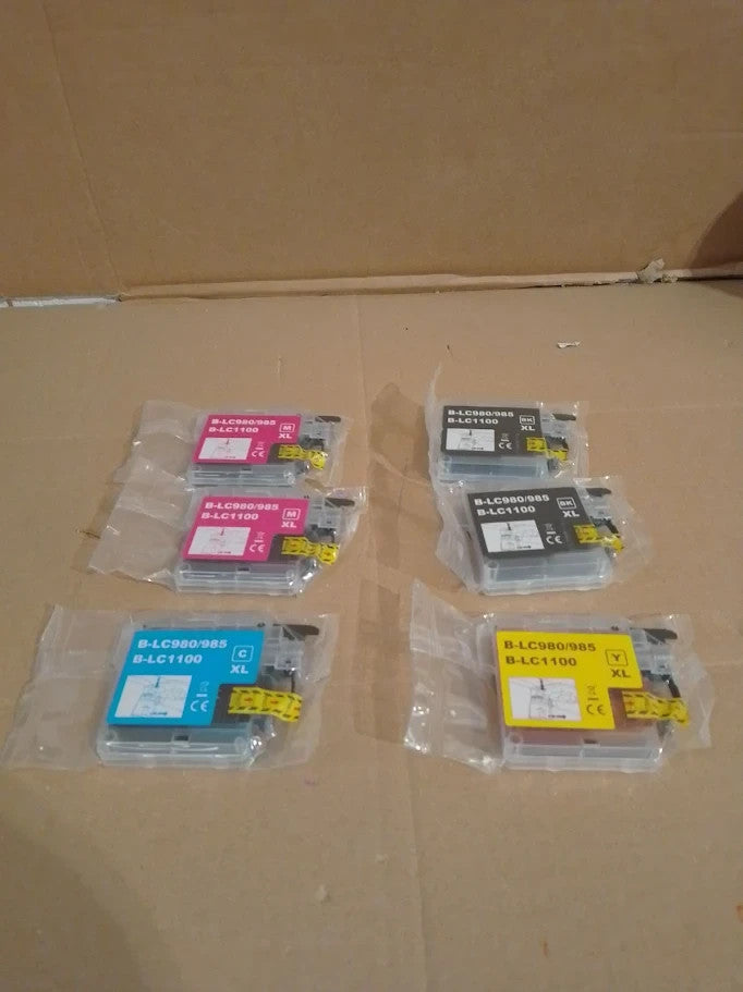 Compatible Brother LC980 LC985 LC1100 XL Ink Cartridges 6 Pack New