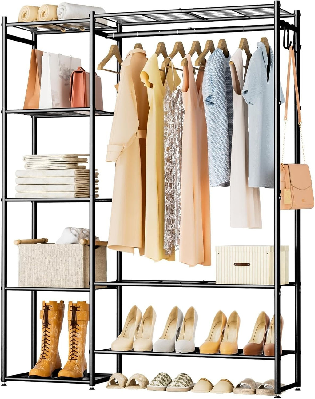 Neprock Clothes Rails Bedroom Free Standing Open Wardrobe Closet New