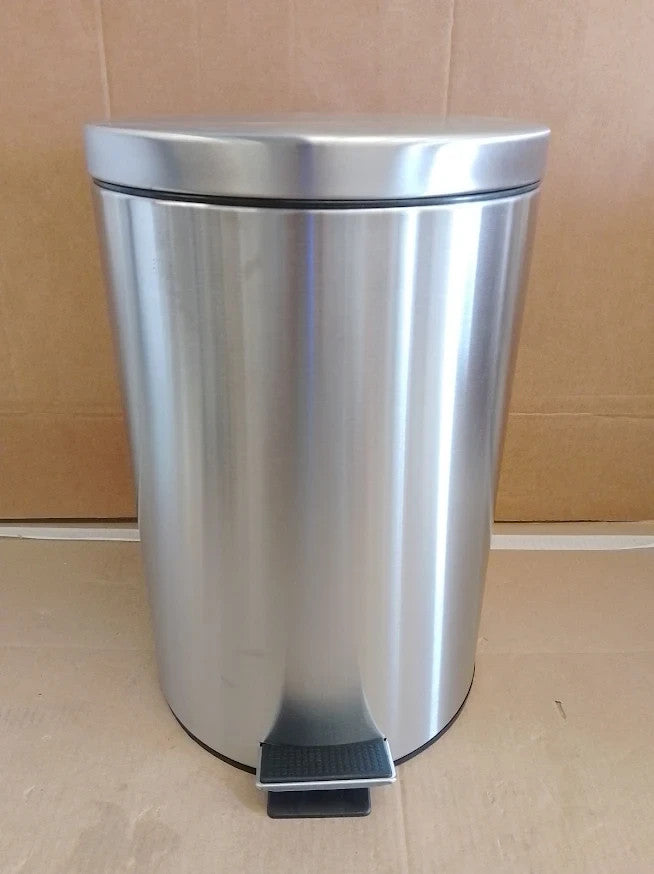 Argos Home 12L Brushed Stainless Steel Pedal Bin Chrome Bathroom Kitchen
