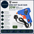 Deko Mini Hot Glue Gun 20W 7x100mm Sticks School Projects Hobbies Crafting DIY