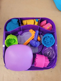 Kinetic Squishmotion Playset Pink Yellow Blue Sand Stamper 24.1x6.4x27.9cm 5+