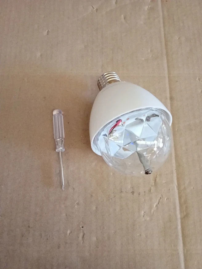 MSC LED E27 Disco Ball Rotating Multi Coloured Light Bulb Edison Screw New