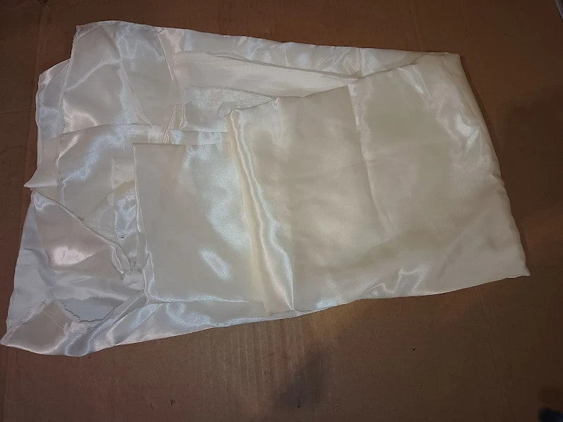Hobbiesay 3x1.5m Beige Satin Fabric Polyester 100% Solid Pattern Sheer Luxurious