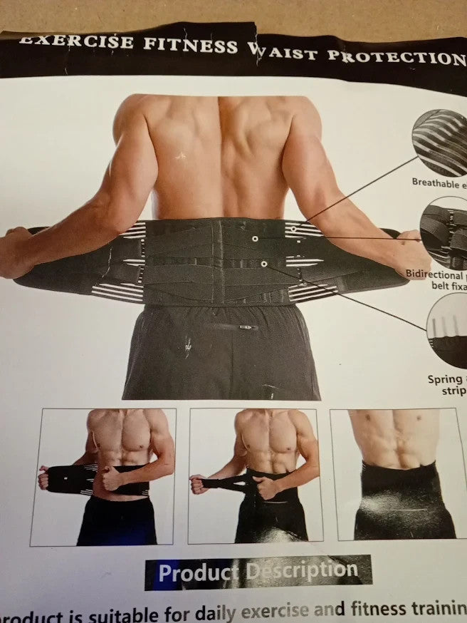 Prestel Lower Back Support Belt XL 36-41in Breathable Adjustable Pain Relief New