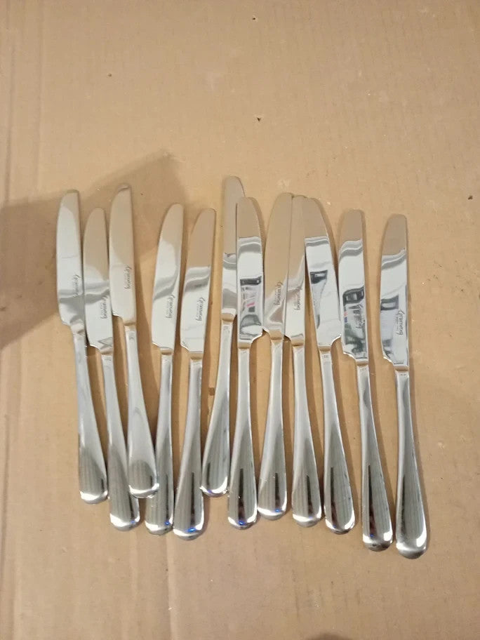 Grunwerg Clarence Table Knives TAKCLR 18 10 Stainless Steel 12 Silver New