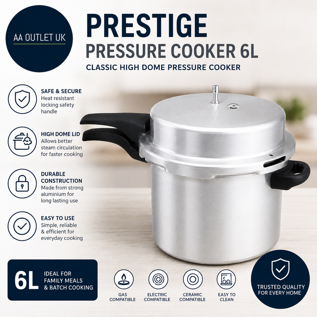 Prestige Pressure Cooker 6L Classic High Dome Pressure Heat Resistant