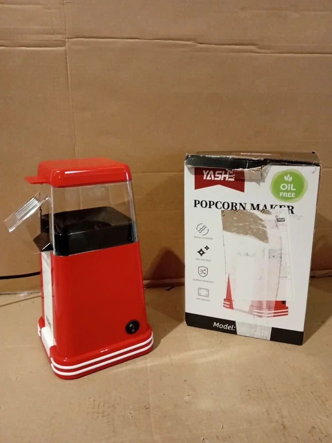 Yashe Popcorn Machine Retro 1200w Hot Air Maker One Touch Movie Nights Party New