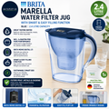 BRITA Marella Water Filter Jug Blue 2.4L MAXTRA PRO Pure 1 Pack Cartridge