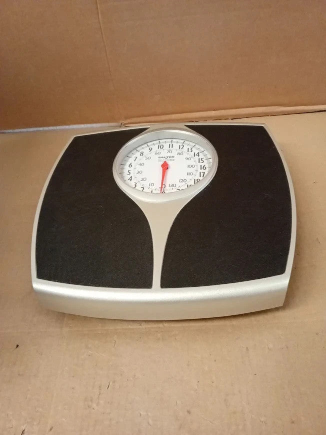 Salter Mechanical Bathroom Scales Black Easy Read Dial Capacity 135kg