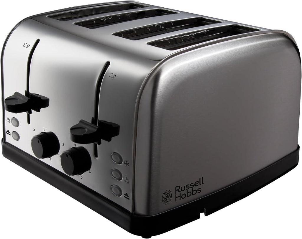 Russell Hobbs 18790 4 Slice Toaster 1500W Stainless Steel 26.3x29.5x17.9cm New