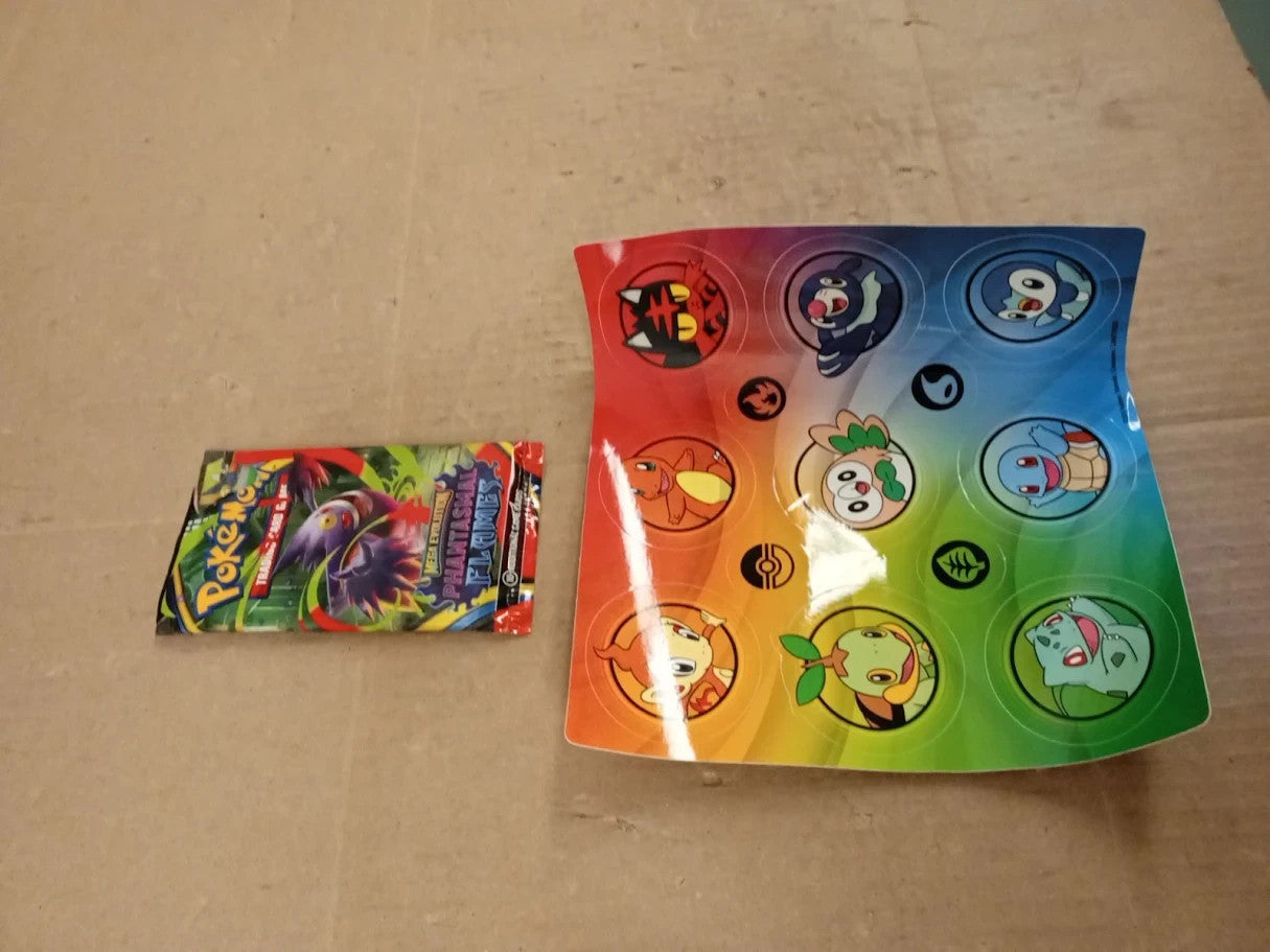 Pokemon Mega Evolution Phantasmal Flames Booster Pack Sticker Sheet Bundle