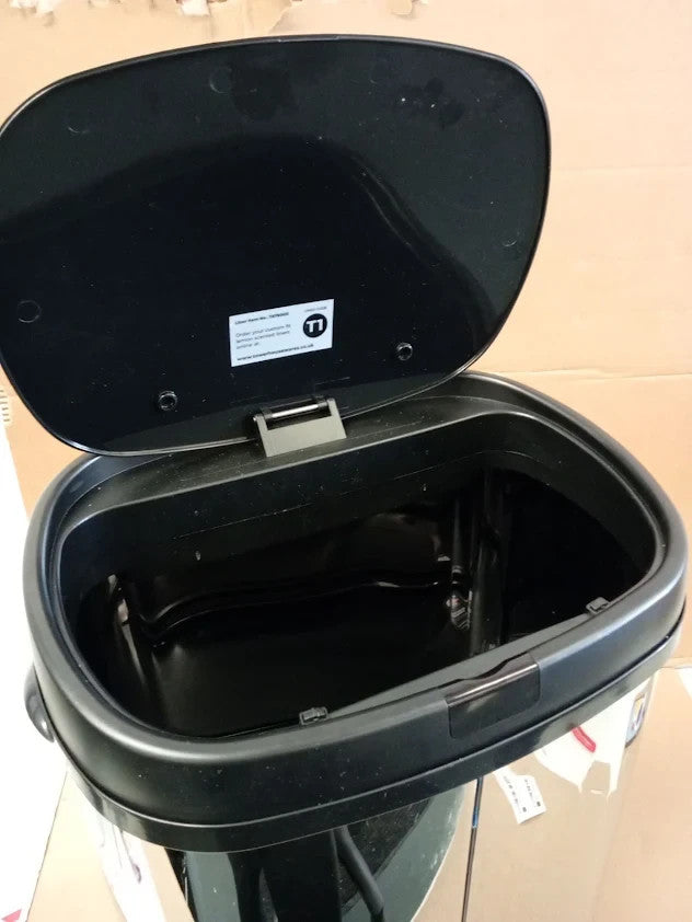 Tower Sensor Silent Lid Mechanism Bin 42L Stainless Steel 62x34x25 Silver
