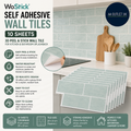 WoStick Self Adhesive Wall Tiles 10 Sheets 3D Peel Stick Kitchen 29x21cm