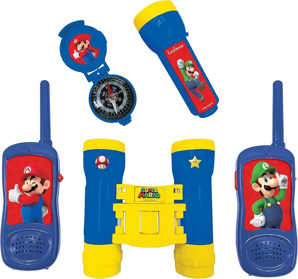 LEXIBOOK, Super Mario Adventurer Set Children Walkie Talkies Binoculars 3+New