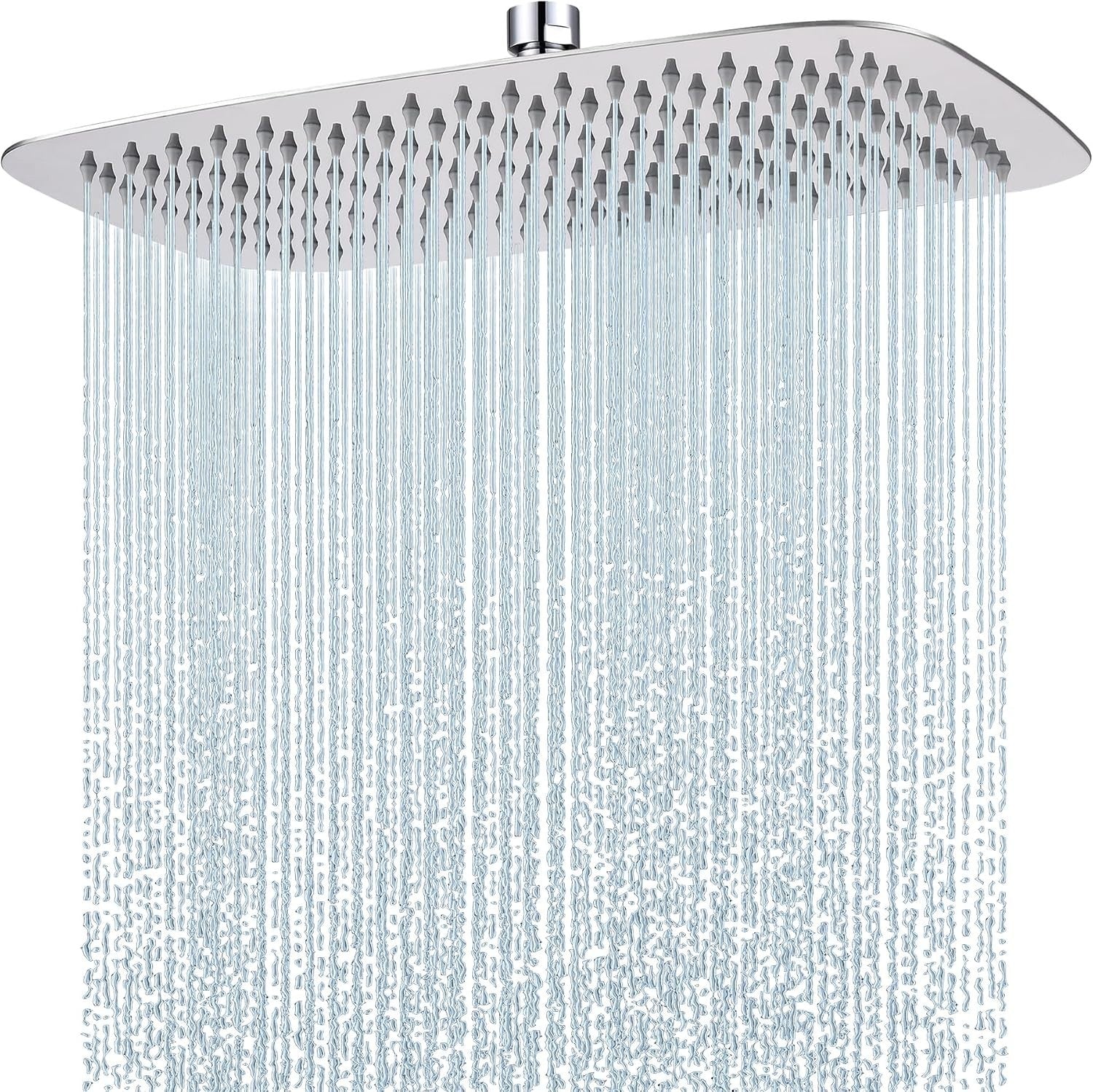 HardiValue 14inch Metal Rain Shower Head Rectangle Chrome Full Body Design New