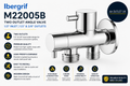 Ibergrif M22005B Two Outlet Angle Valve 1/2 3/8in Chrome Silver